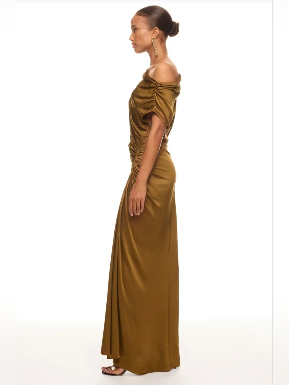 A.L.C. Women's Satin Penny Dress in Aged Bronze, Size 6, $595 - Picture 4 of 15